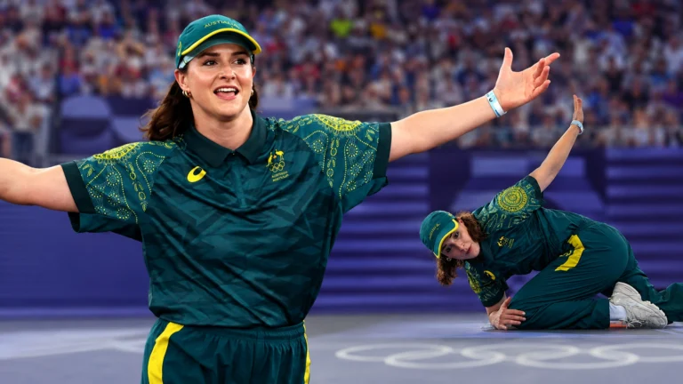 Raygun virou fenômeno mundial após sua apresentação no breaking de Paris 2024 — Imagem: reprodução/arte Overdrive