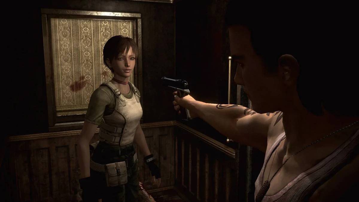 Rebecca Chambers segura uma arma em Resident Evil Zero