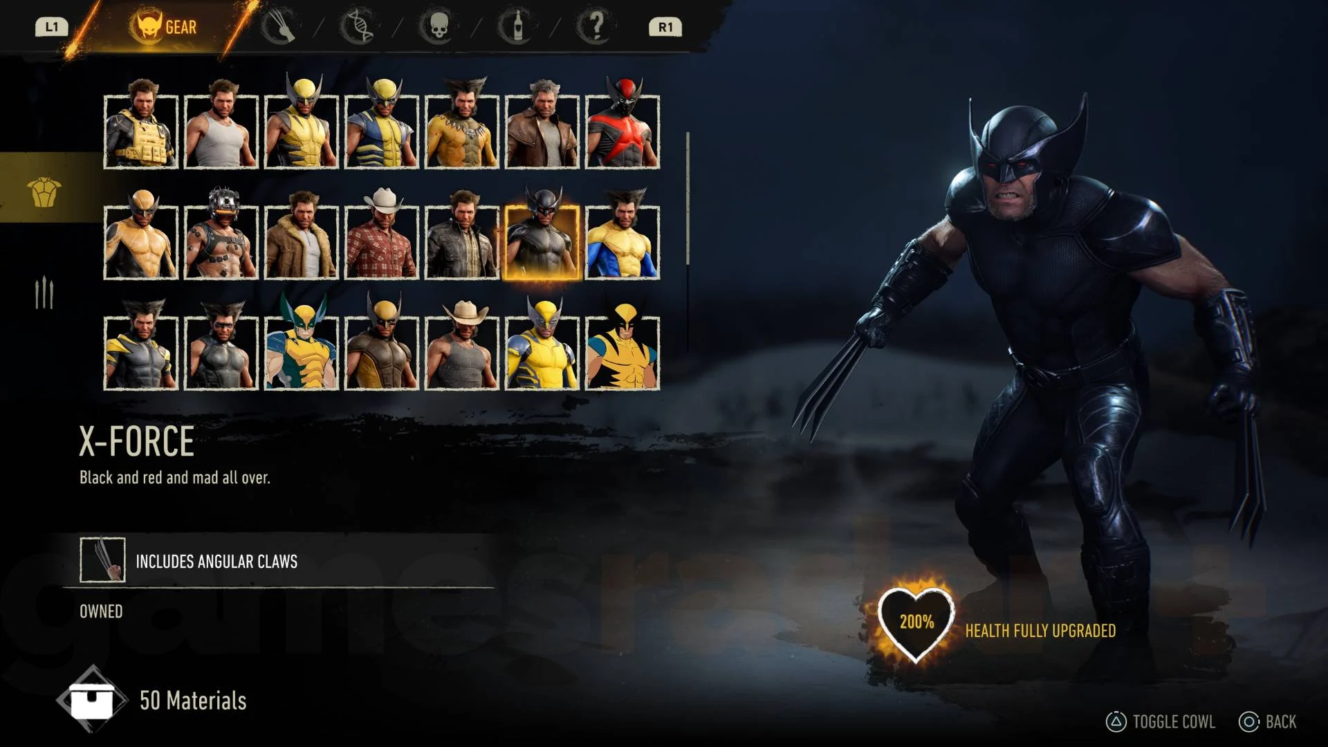 Traje X-Force em Marvel's Wolverine