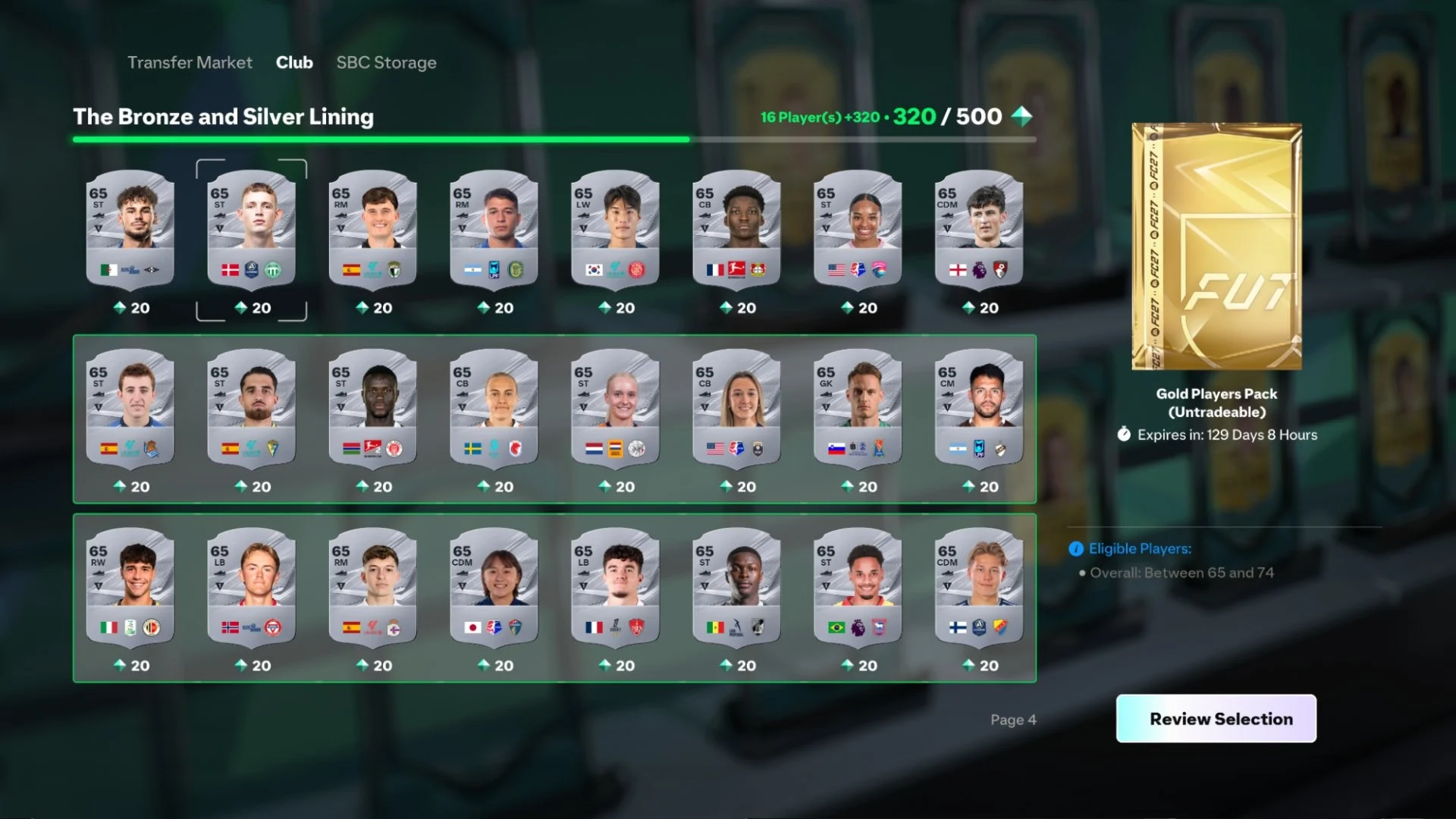 Tela de DME do Ultimate Team de EA Sports FC 27