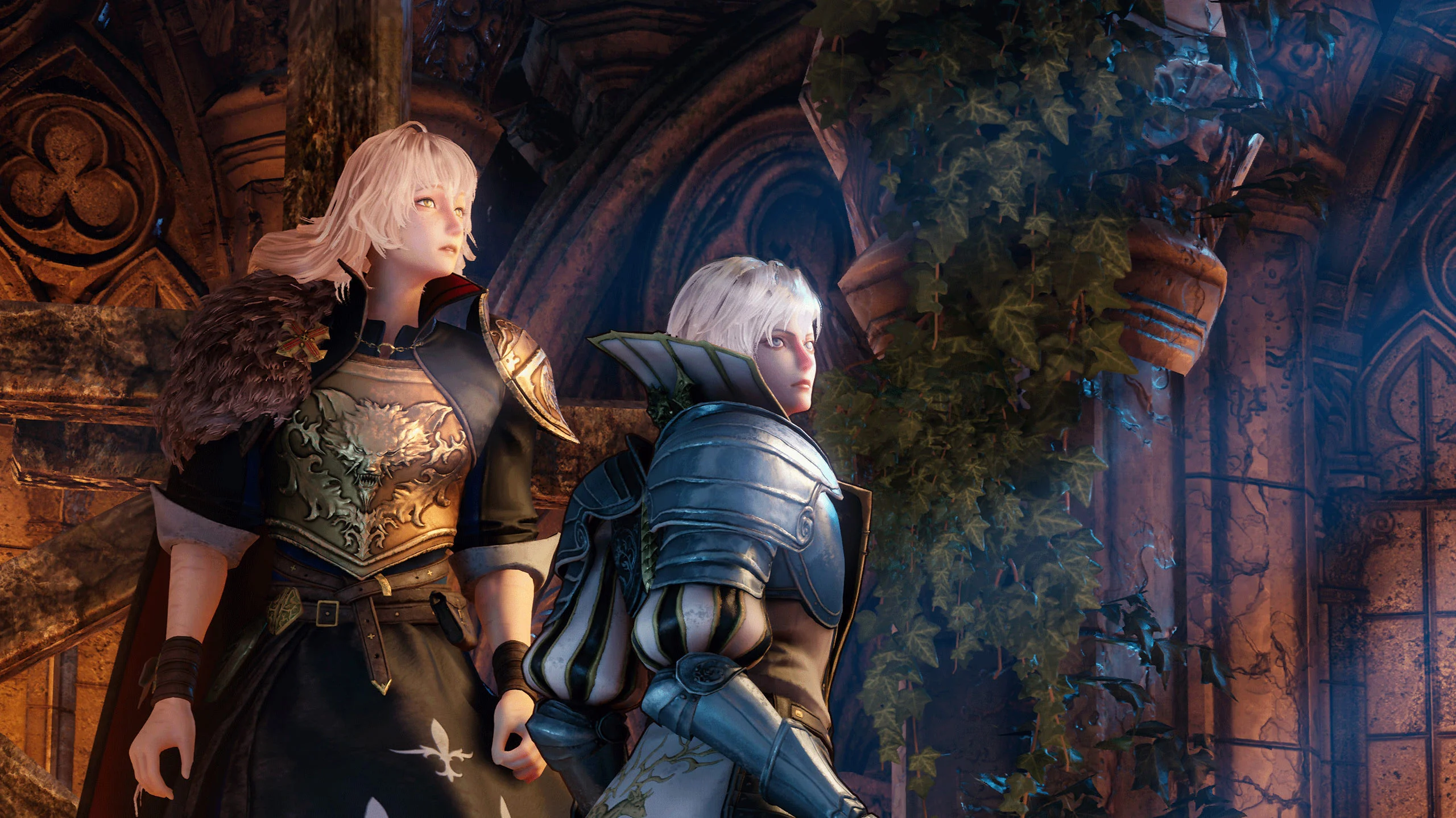 Leo e Alex exploram cenário gótico em Bloodstained The Scarlet Engagement