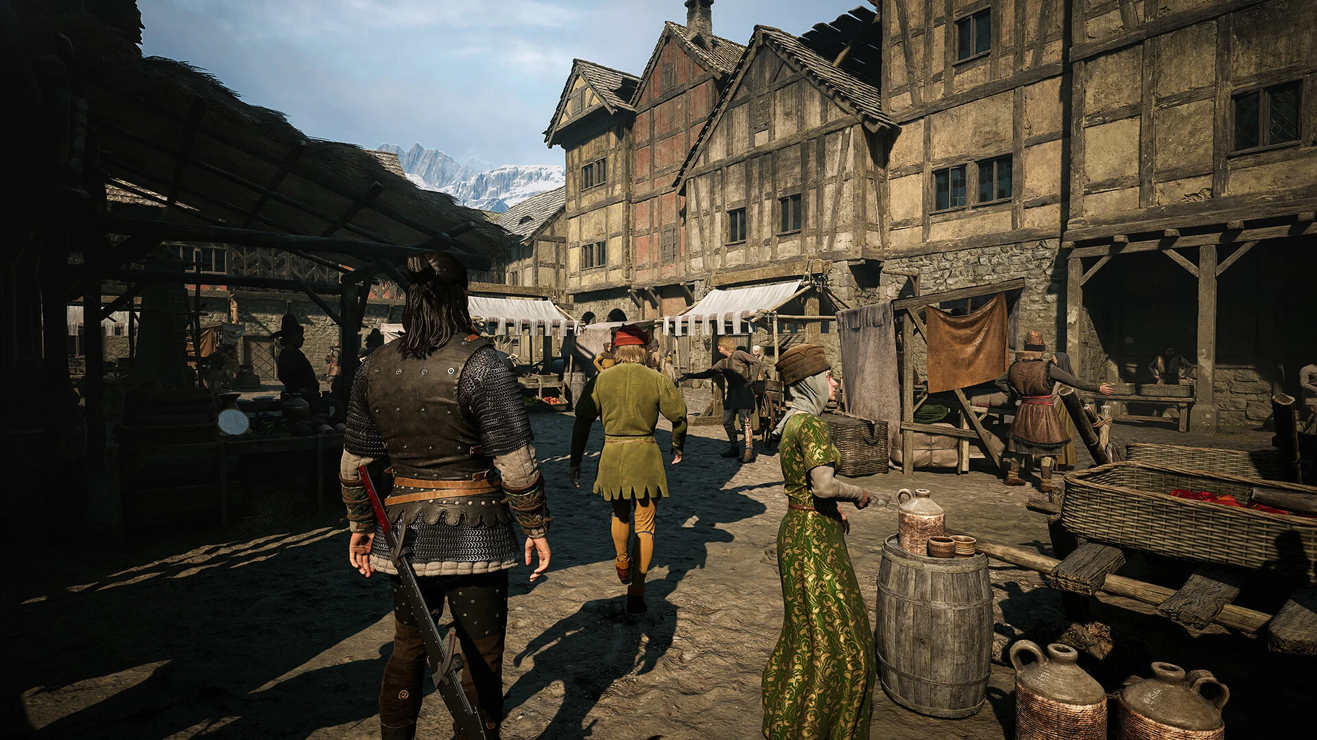 Cidade povoada por NPCs que podem sofrer consequências da fome de Coen em Dawnwalker