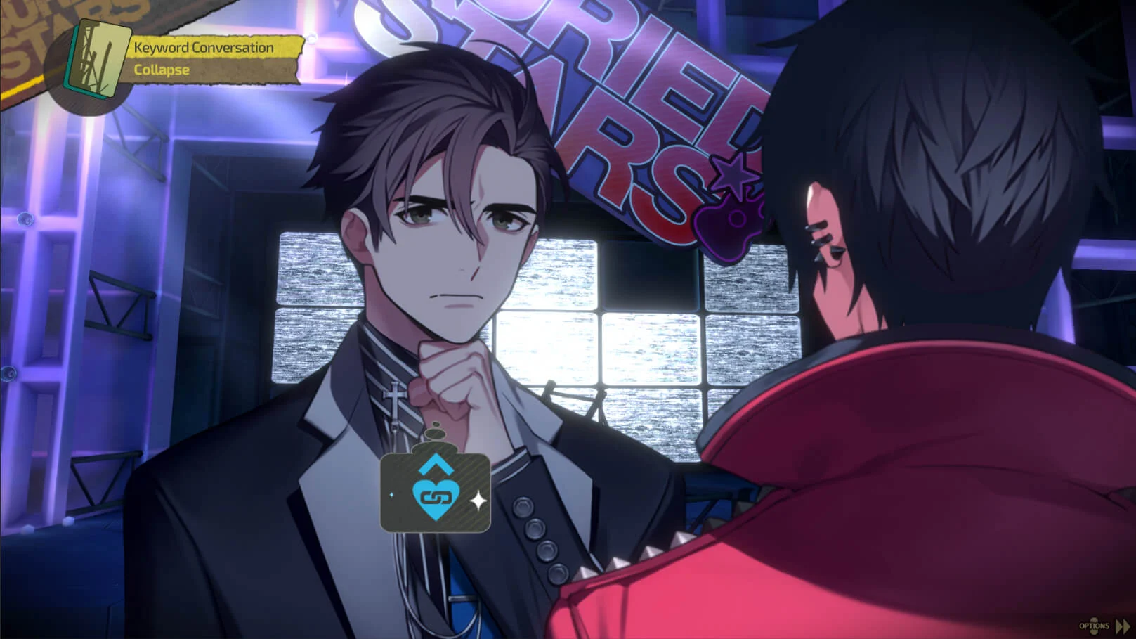 Personagens conversam durante uma cena de BURIED STARS