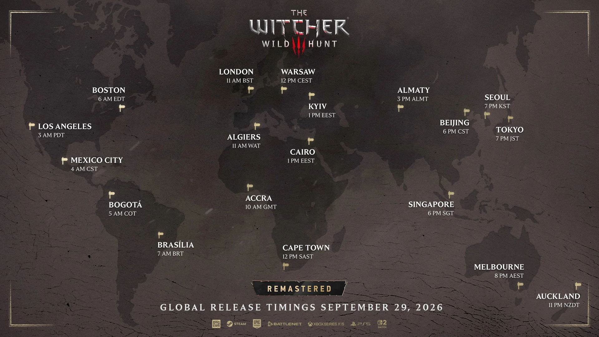 Mapa de divulgação do update de The Witcher 3 Remastered