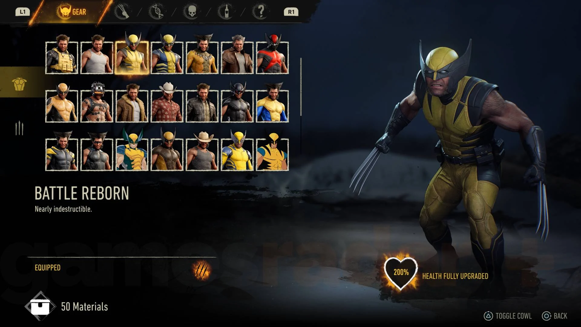 Traje Battle Reborn em Marvel's Wolverine