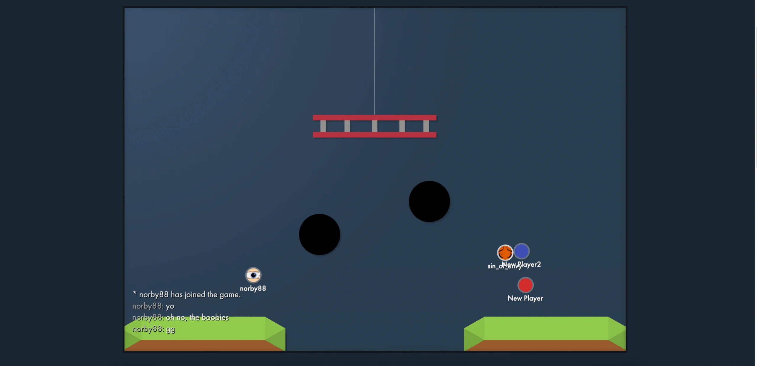 Bonk.io mostra personagens circulares competindo em uma arena de plataformas e obstáculos.