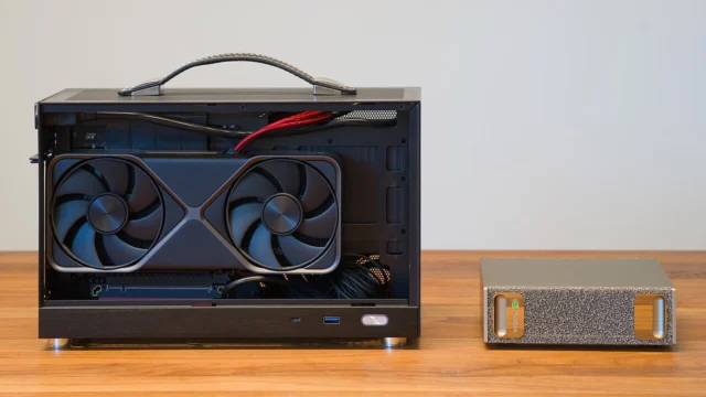 1280px KXRORS S300 SFF PC with GeForce RTX 5070 Founders Edition next to NVIDIA DGX Spark 2026 dllu