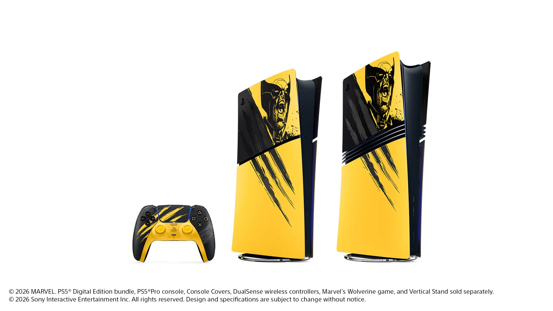 PS5 de Marvel's Wolverine em edição limitada ao lado de um controle DualSense