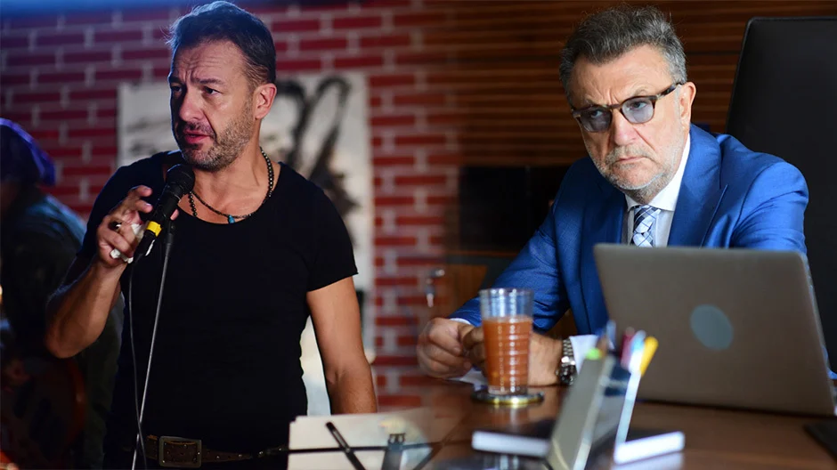 Montagem de divulgação de Tamer Levent e Murat Aygen no elenco de Para Sempre no Meu Coração