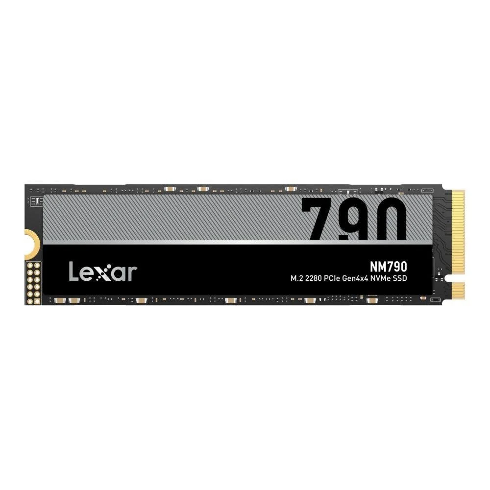 SSD Lexar NM790 NVMe M.2 com etiqueta preta e cinza e identificação 790
