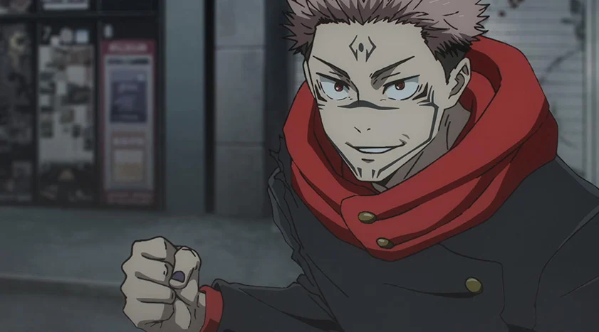 Sukuna em uma rua de Shibuya durante o episódio 41 de Jujutsu Kaisen