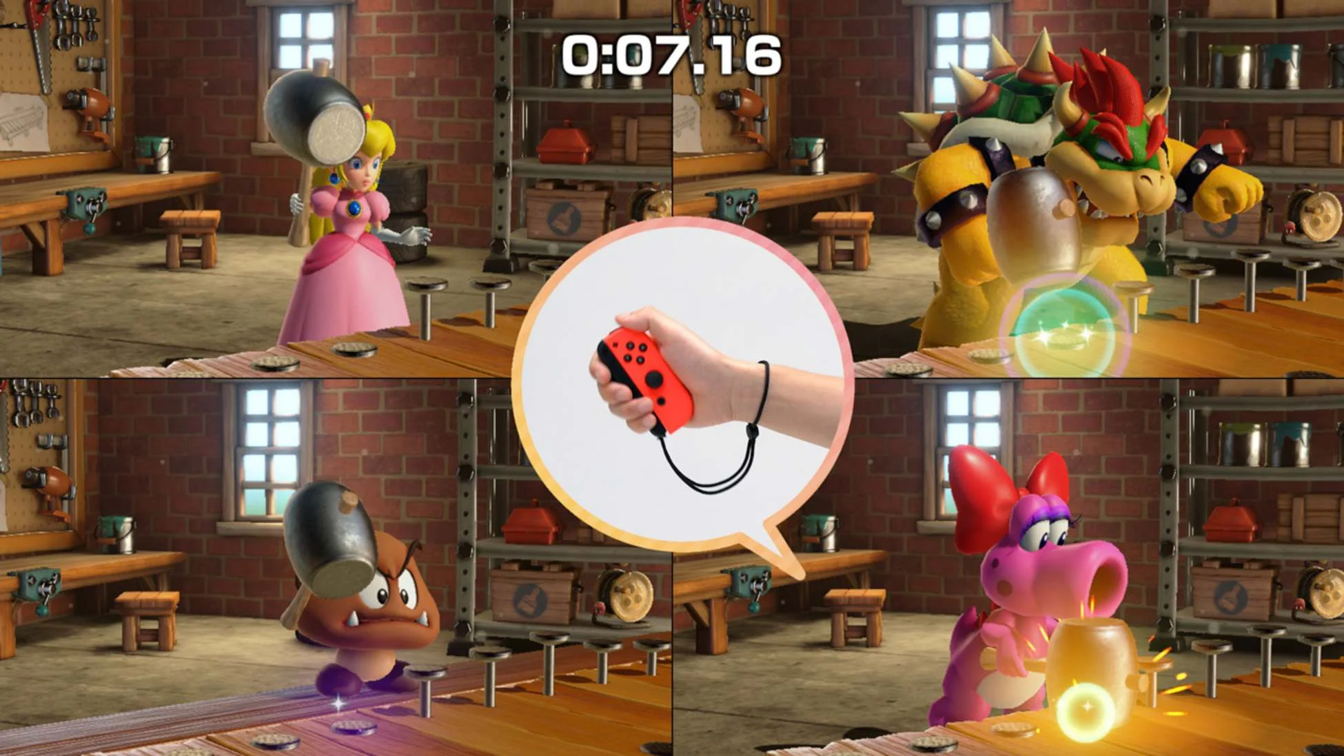 Personagens de Super Mario Party Jamboree reunidos em uma partida
