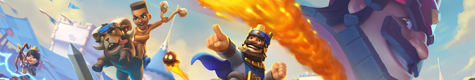 Faixa ilustrativa oficial dos espaços de cartas evoluídas em Clash Royale