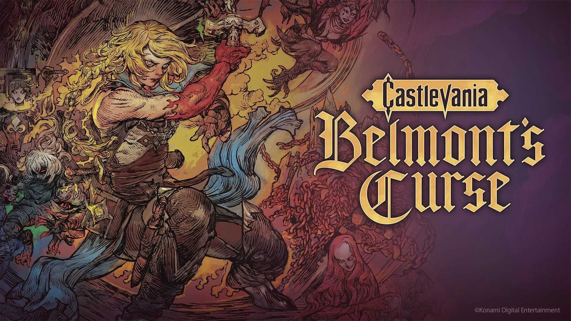 Rose Belmont na arte oficial de Castlevania Belmont's Curse