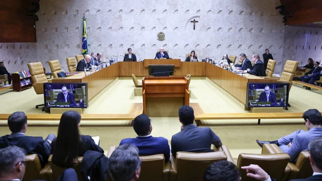 Sessão de julgamento no plenário do Supremo Tribunal Federal, em Brasília