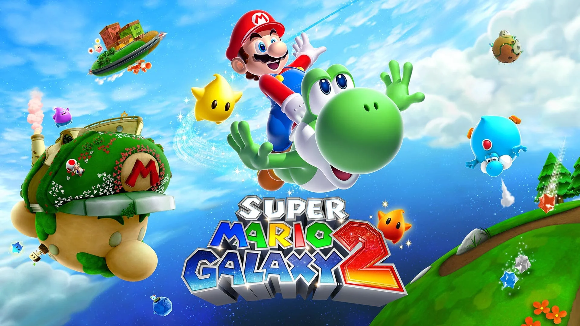 Mario em uma fase espacial de Super Mario Galaxy 2