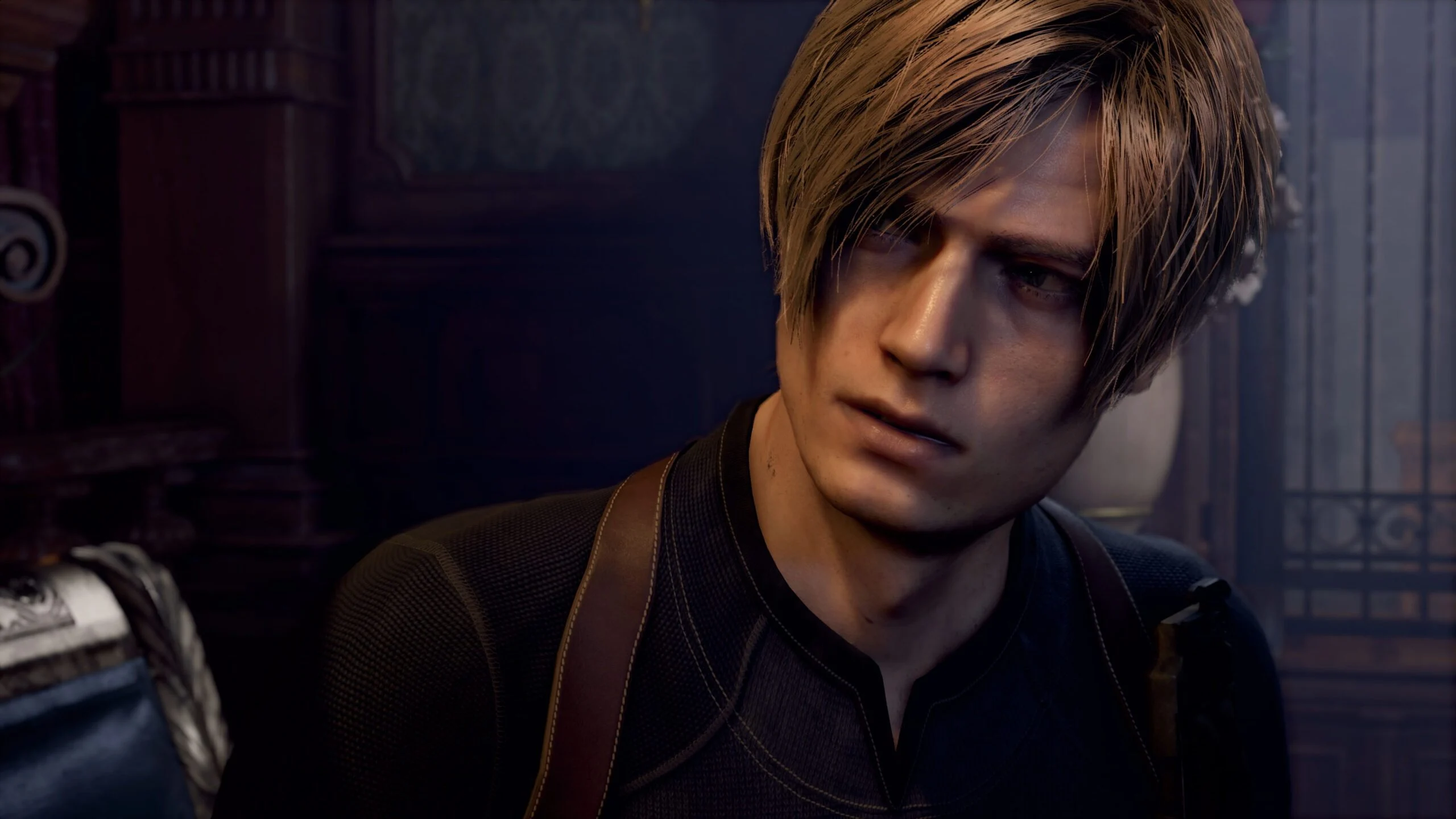 Leon S. Kennedy durante uma cena de Resident Evil 4
