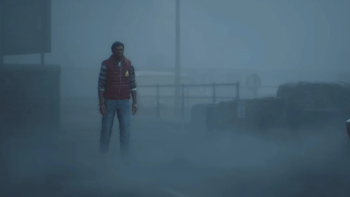 Cenário de Silent Hill Townfall mostrando a ambientação sombria de St. Amelia