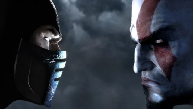 Kratos e Sub-Zero se encaram em imagem promocional de Mortal Kombat 9 de 2011