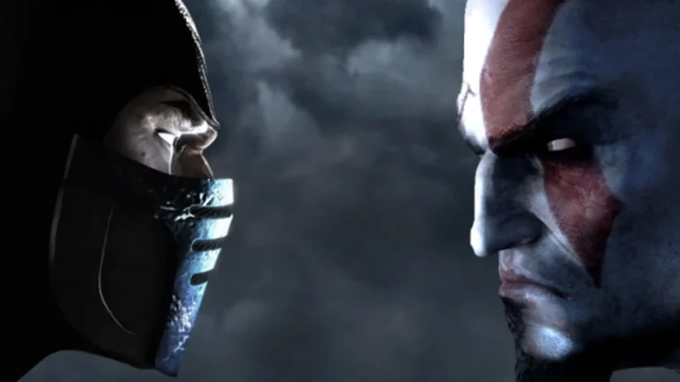 Kratos e Sub-Zero se encaram em imagem promocional de Mortal Kombat 9 de 2011