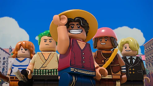 Luffy, Nami, Zoro, Usopp e Sanji em versão LEGO no especial One Piece da Netflix