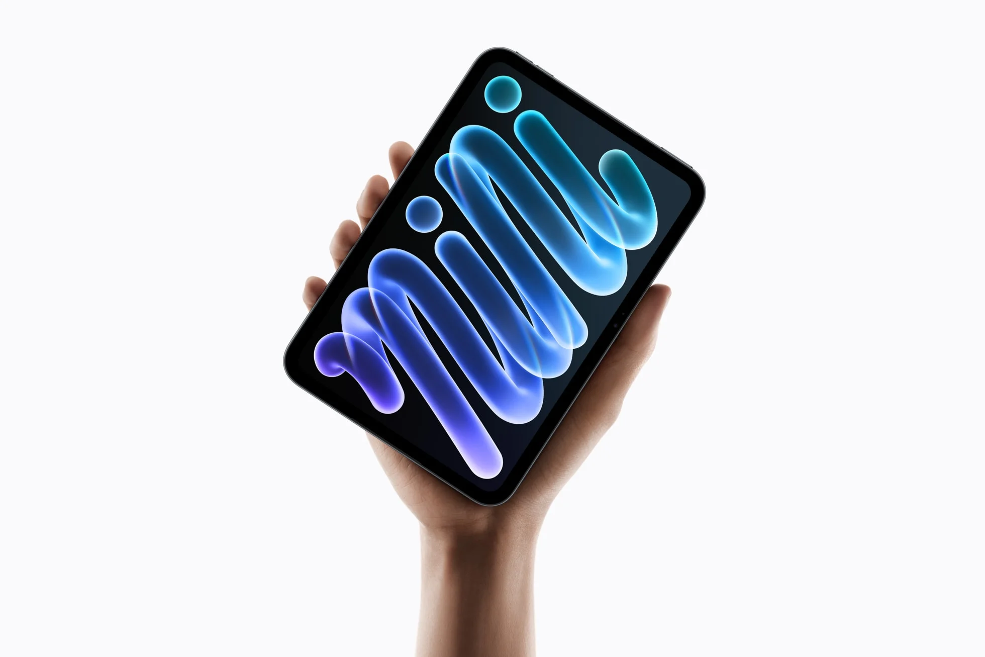 Novo iPad mini 2026 com tela OLED, mostrado na mão de uma pessoa
