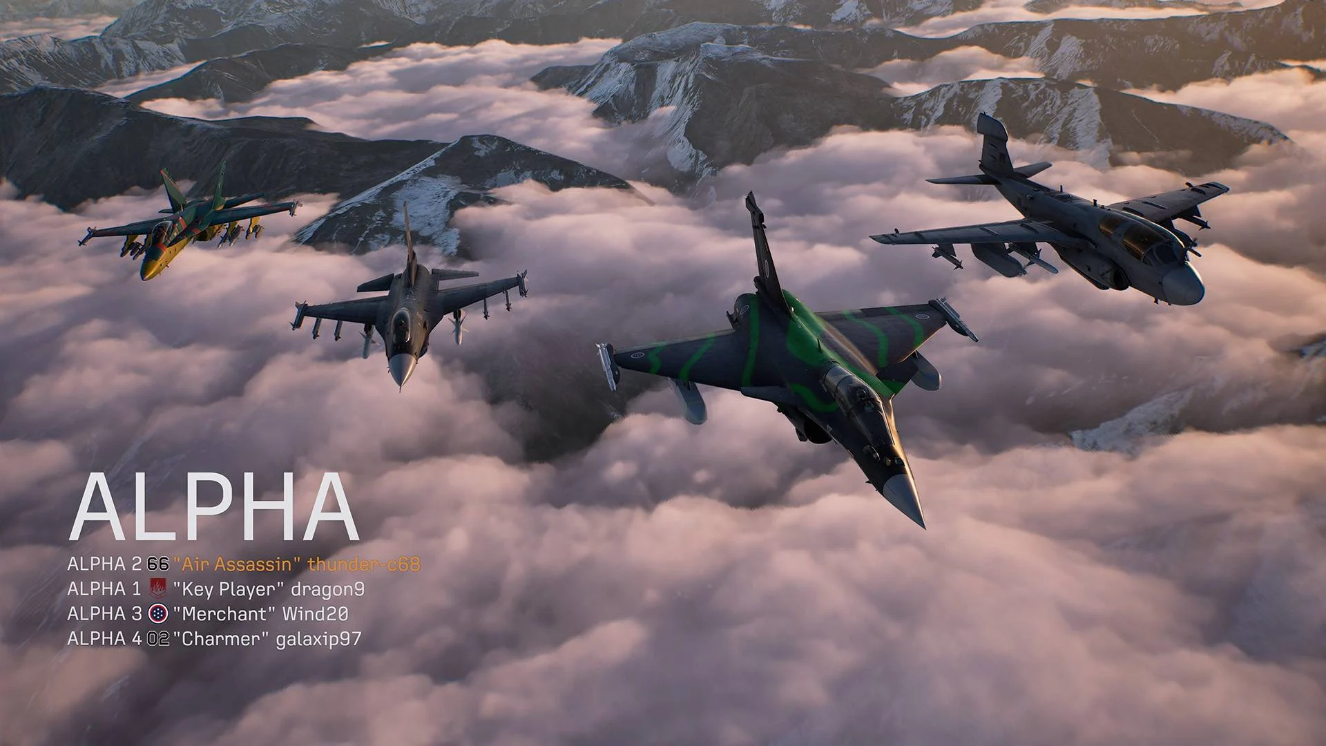 Aeronaves participando do multiplayer de Ace Combat 8