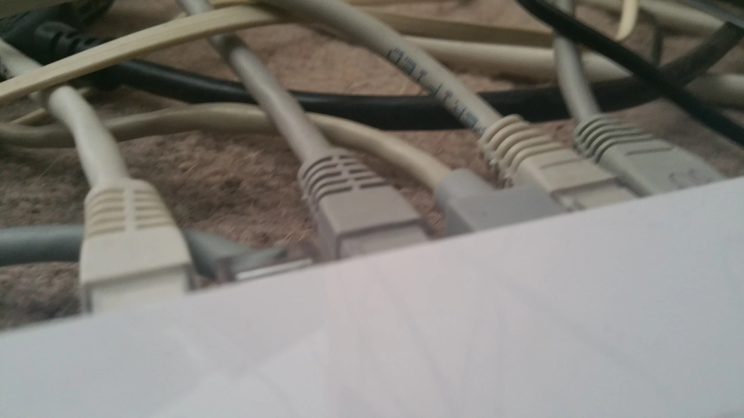 Cabos Ethernet conectados a equipamento de rede, exemplo de conexão cabeada para jogar online