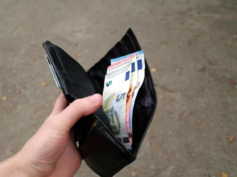 Cédulas de euro guardadas em uma carteira, imagem ilustrativa do câmbio europeu