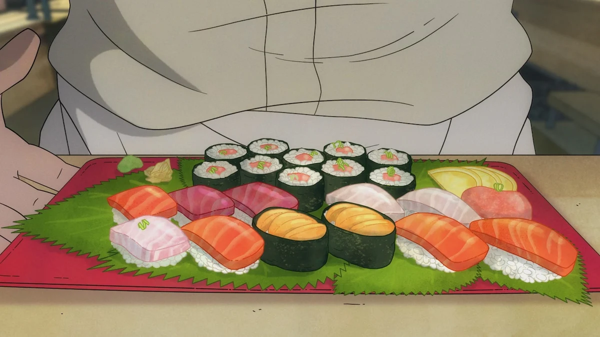 Arte da série Get Jiro ambientada em uma Los Angeles futurista dominada pela gastronomia