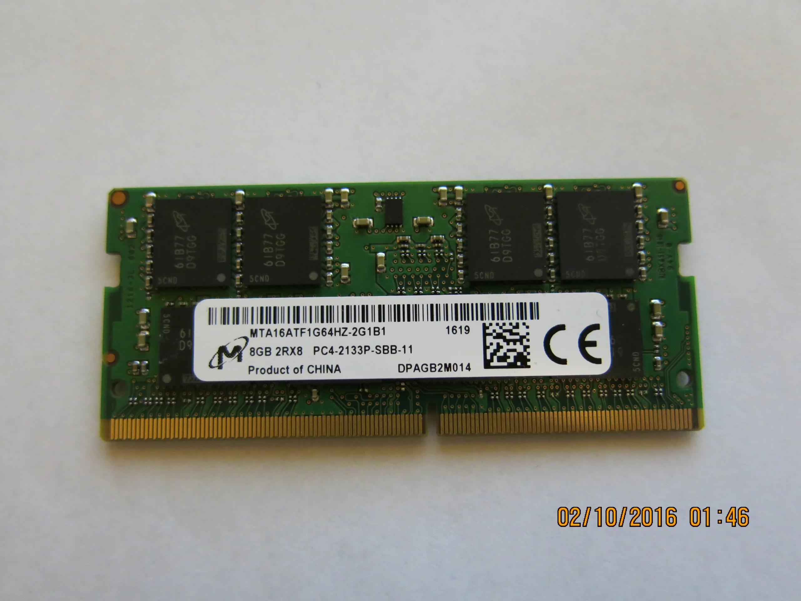 Módulo de memória SO-DIMM de 8 GB usado em notebooks