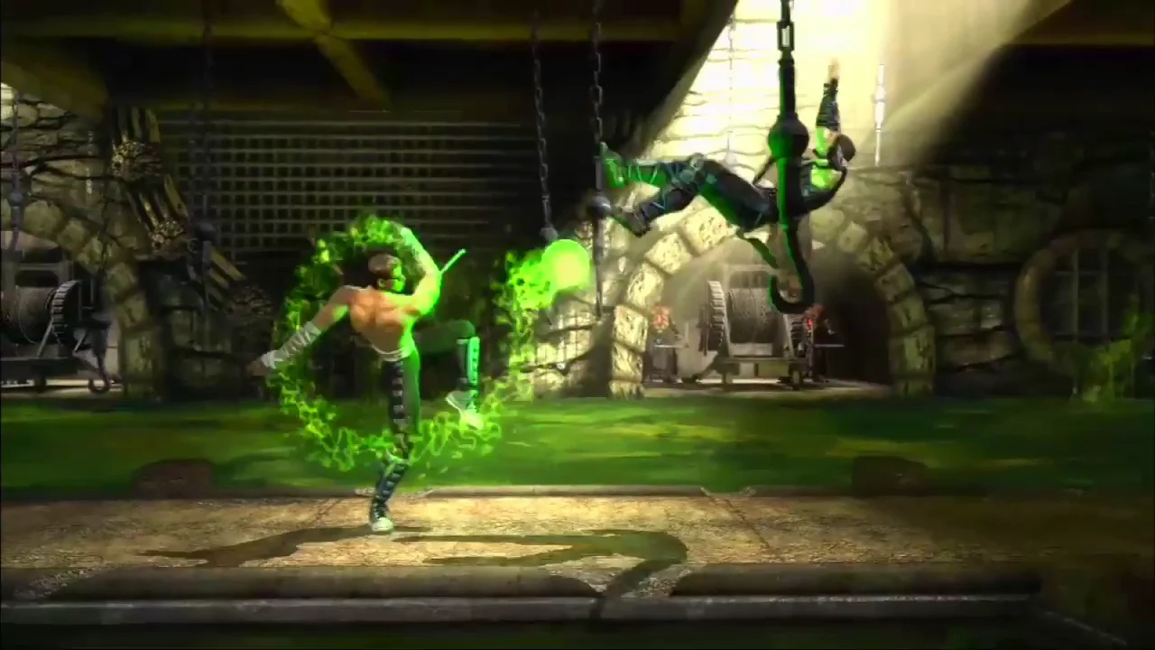 Johnny Cage enfrenta Sub-Zero em cena de combate de Mortal Kombat de 2011