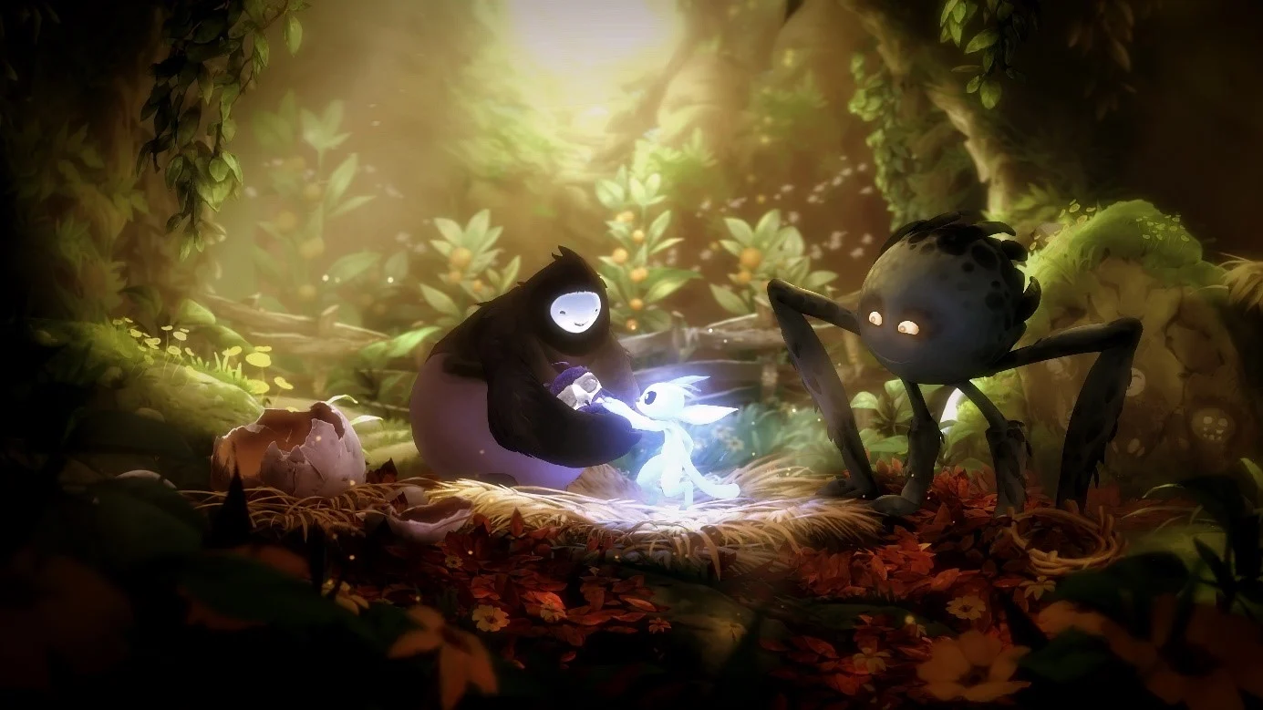Ori em cenário de Ori and the Will of the Wisps