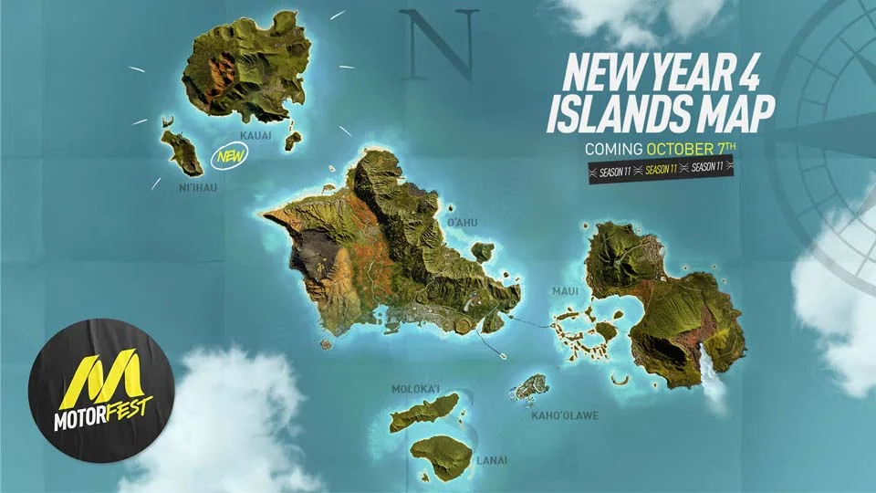 Ilha de Kaua'i em The Crew Motorfest durante a Temporada 11