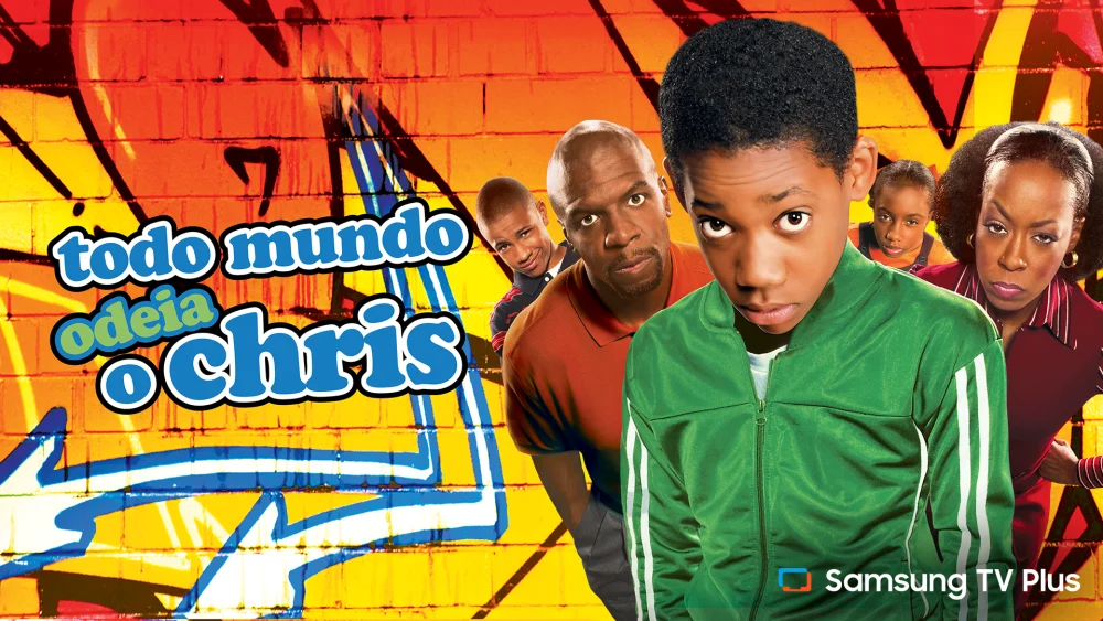 Chris e sua família em imagem promocional de Todo Mundo Odeia o Chris no Samsung TV Plus
