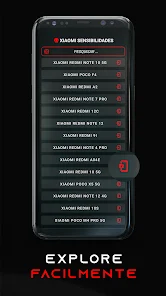 Captura promocional do Sensi Para Subir Capa com uma lista de modelos de celular e configurações disponíveis