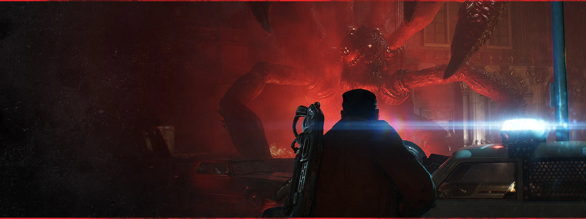 Marcus Fenix enfrenta uma enorme criatura Locust em Gears of War E-Day