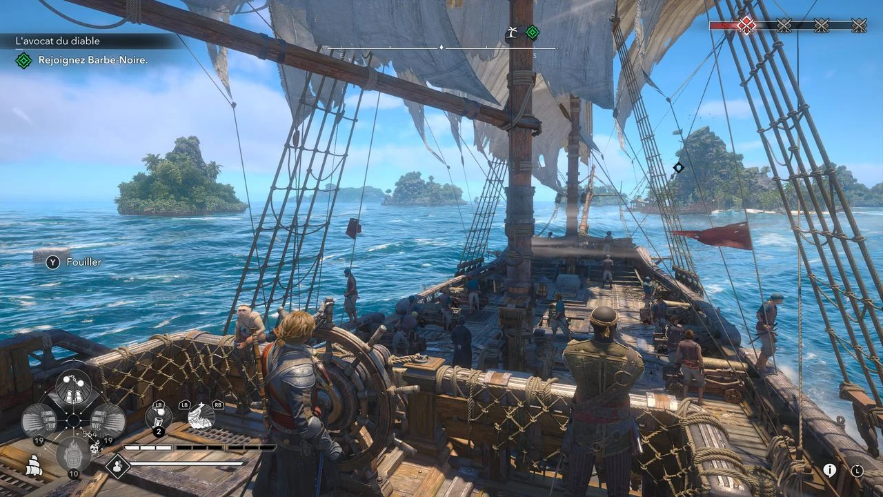 Edward Kenway no convés do navio Gralha em Assassin’s Creed Black Flag Resynced