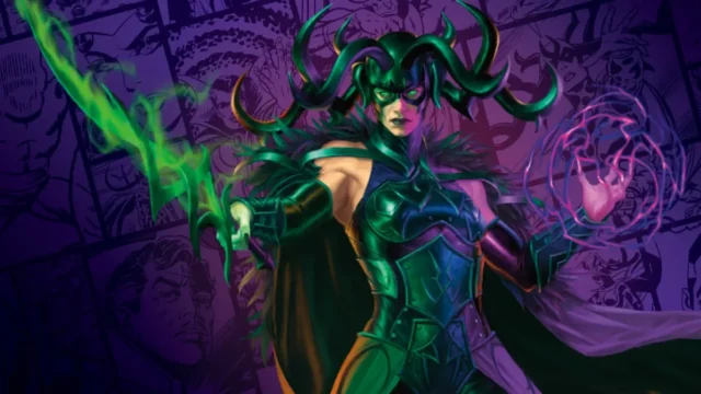 Arte promocional oficial da coleção Magic: The Gathering Marvel: Darkhold Destiny