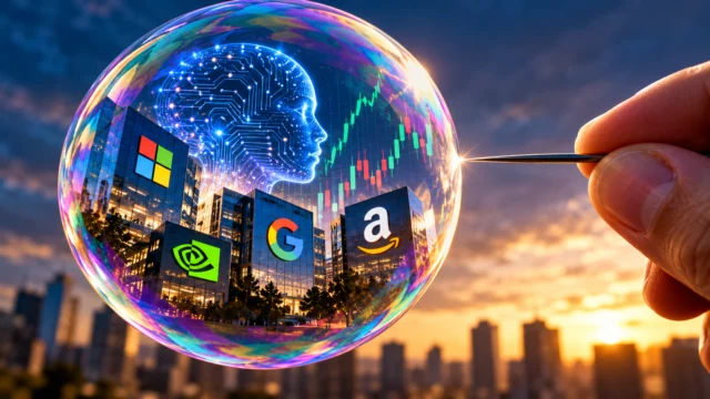 FMI aponta riscos em investimentos bilionários e financiamentos circulares; balanços de Microsoft, Google e Amazon testarão o retorno da corrida pela inteligência artificial