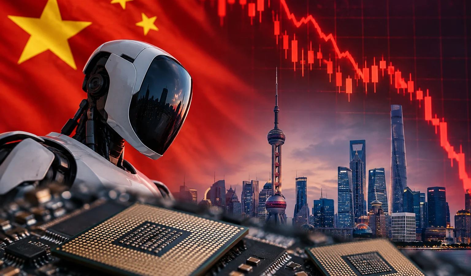 Bolha da IA na China: ações tecnológicas caem 40% após euforia