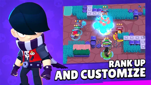 Brawler sendo utilizado em partida ranqueada de Brawl Stars