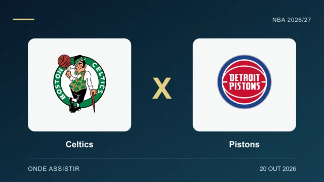 Escudos de Celtics e Pistons, separados por um X.