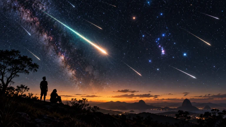A chuva de meteoros Orionídeas, formada por fragmentos do cometa Halley, poderá ser observada em todo o Brasil nas madrugadas de quarta (21) e quinta-feira (22) de outubro de 2026.