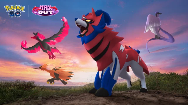 Articuno, Zapdos e Moltres de Galar aparecem com Zamazenta na arte oficial de Expedição de Galar