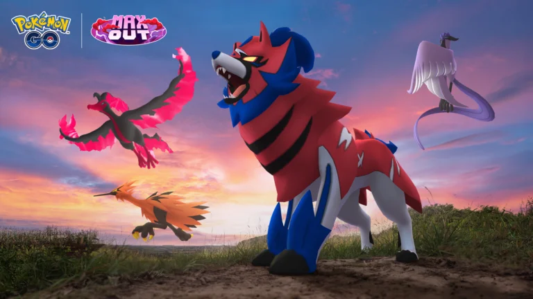 Articuno, Zapdos e Moltres de Galar aparecem com Zamazenta na arte oficial de Expedição de Galar