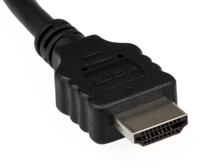 Conector HDMI em detalhe