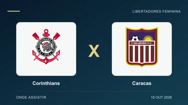 Escudos de Corinthians e Caracas, separados por um X.