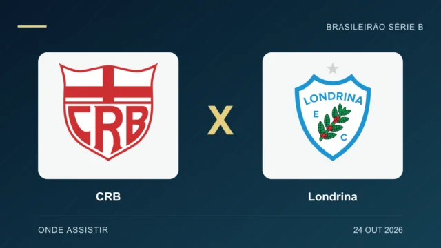 Escudos de CRB e Londrina, separados por um X.