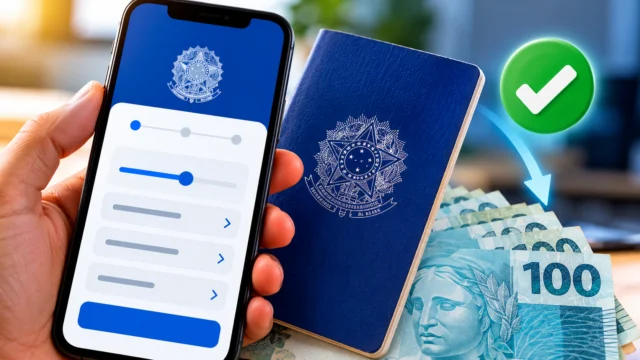 Para simular o Crédito do Trabalhador pela Carteira de Trabalho Digital, abra o aplicativo oficial, entre com sua conta gov.br e acesse Empréstimos > Faça uma Simulação.